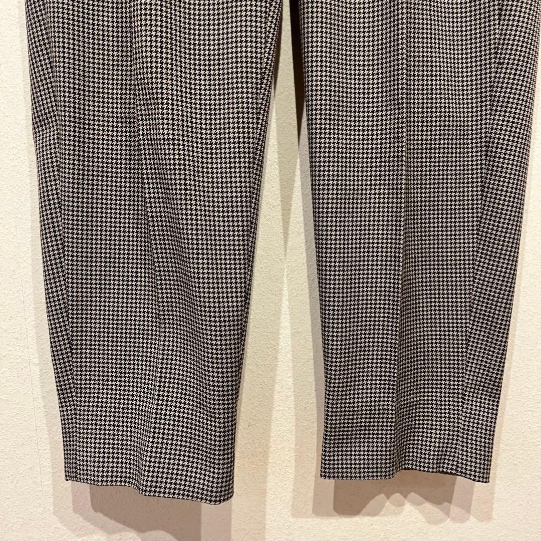 【美品】kolor 21ss 千鳥格子柄 デザイン ウール スラックス パンツ