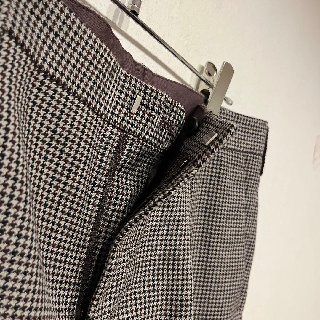 【美品】kolor 21ss 千鳥格子柄 デザイン ウール スラックス パンツ