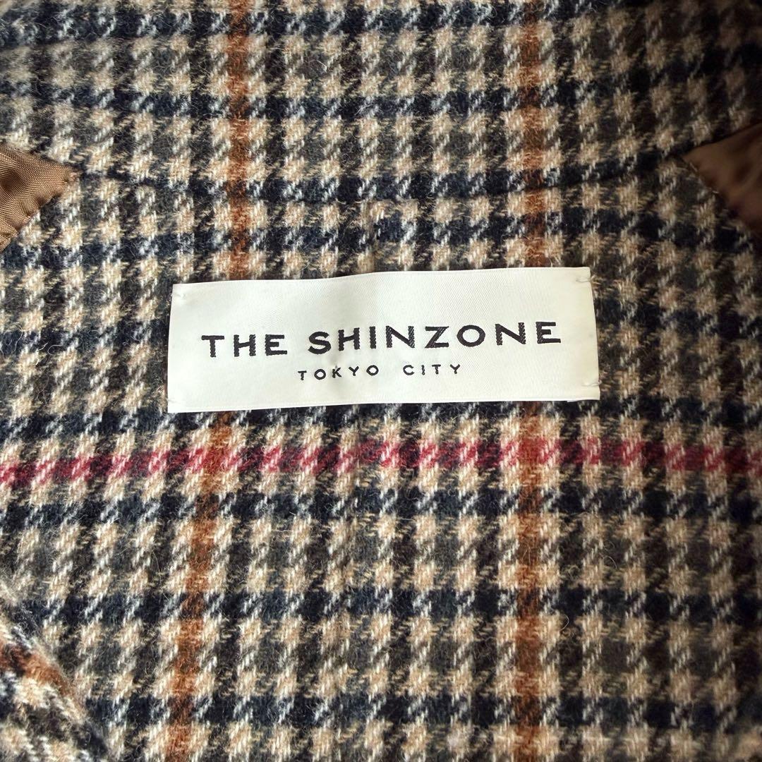 美品　シンゾーン　バルマカーンコート　チェック　34 クラブチェック