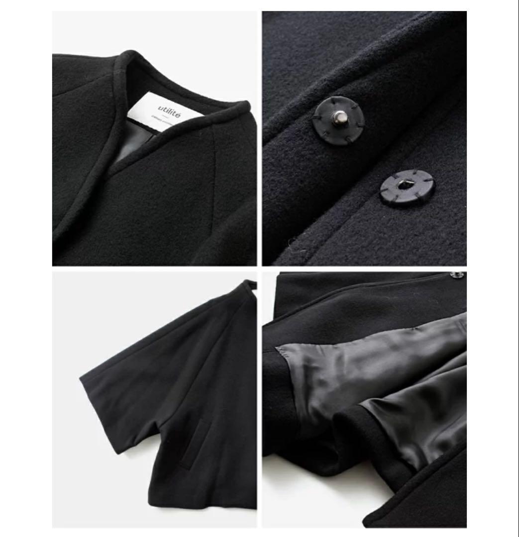 utilite ユティリテ リバービーバー ウール ポンチョ コート
