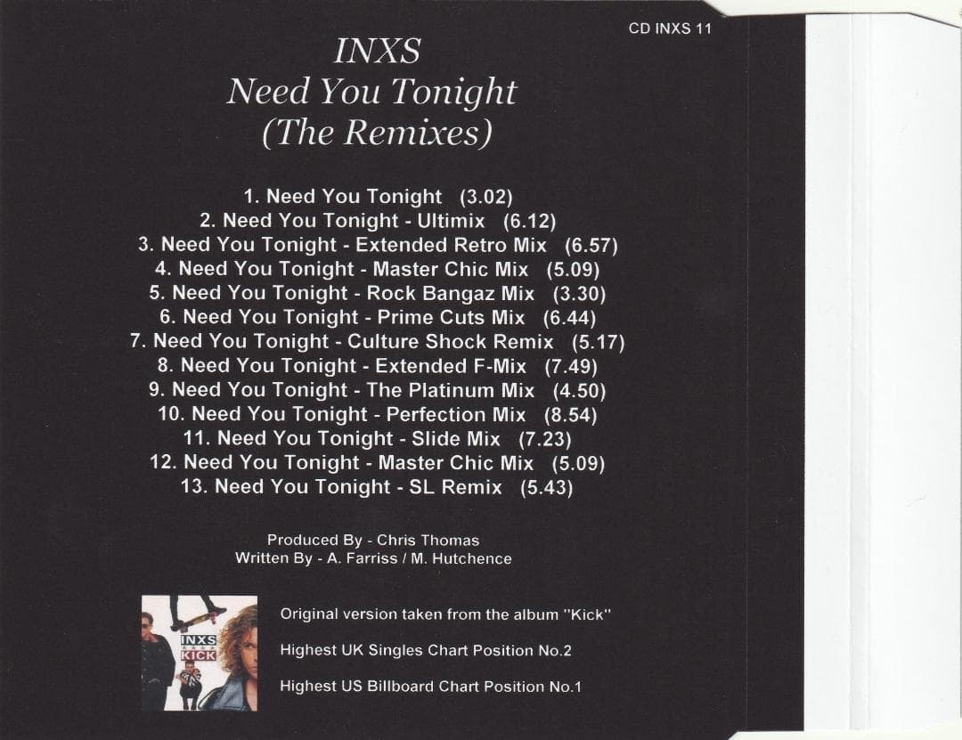 INXS　Need You Tonight (The Remixes)　貴重CD