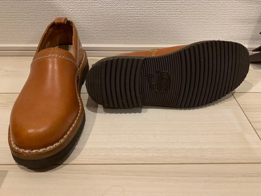 未使用/vernacolo バケッタレザー製スリッポン39/ベルナーコロ ヌメ革