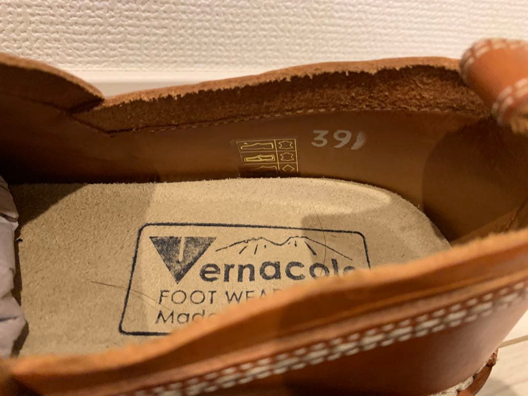 未使用/vernacolo バケッタレザー製スリッポン39/ベルナーコロ ヌメ革