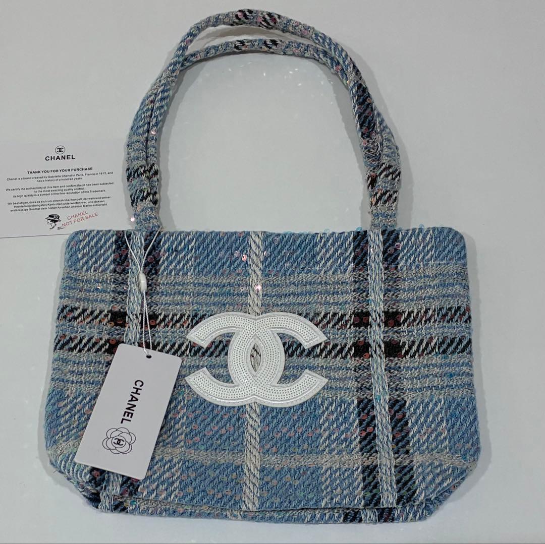 バッグ　スパンコール　トートバッグ ハンドバッグ　ブルー