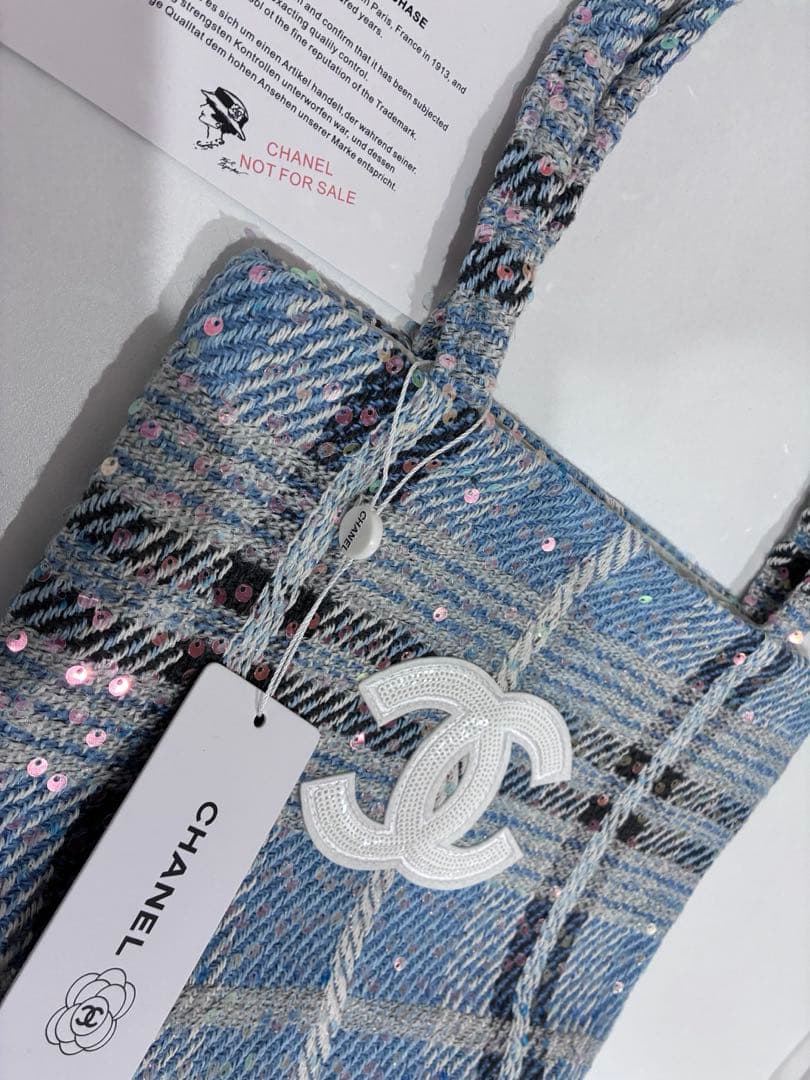 バッグ　スパンコール　トートバッグ ハンドバッグ　ブルー