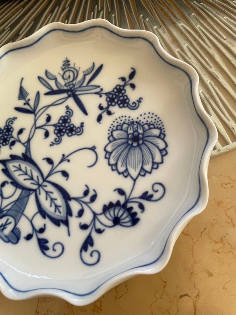 Meissen 花柄皿 約13cm