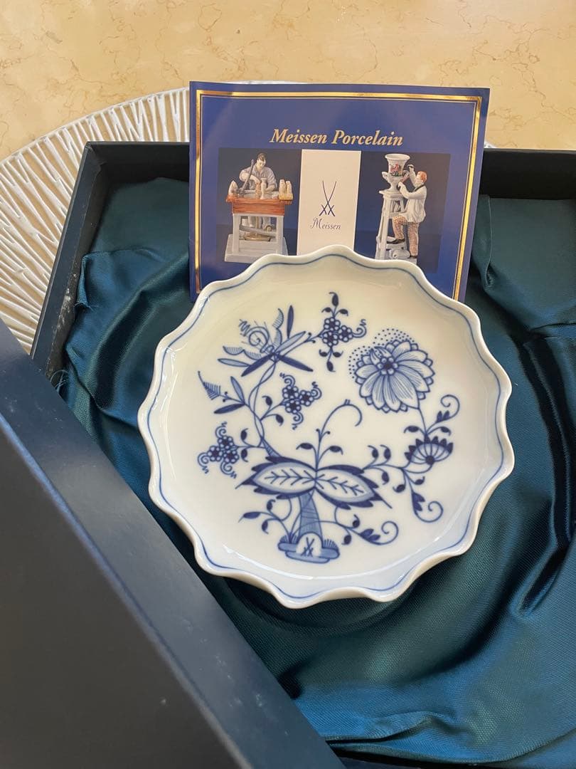 Meissen 花柄皿 約13cm