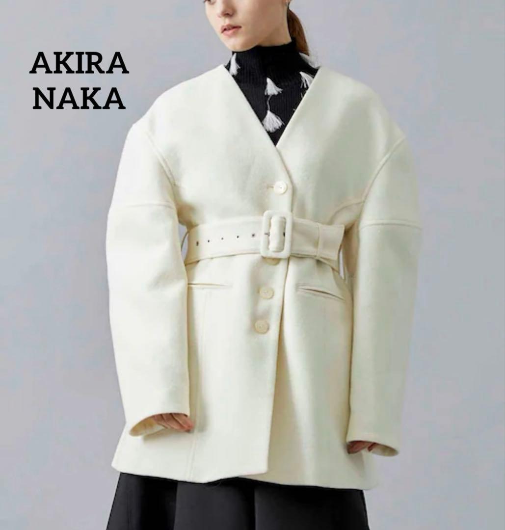 お値下げ✨AKIRA NAKA アキラナカ ノーカラー ウール コート