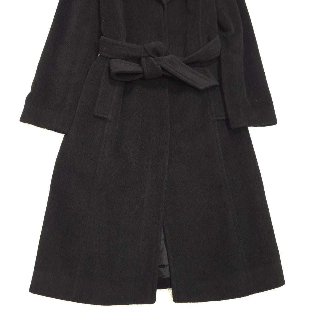 EPOCA 40 L アンゴラ ウール ロングコート ベルト 黒 アウター