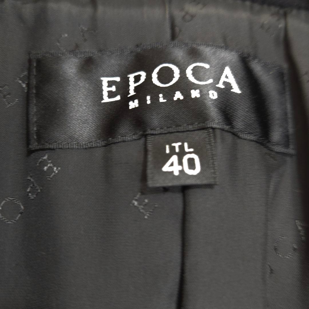 EPOCA 40 L アンゴラ ウール ロングコート ベルト 黒 アウター