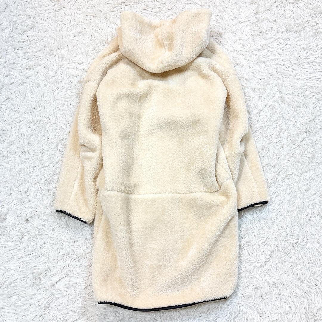大人気カラー【未使用級極美品】ラリアムー パイピングロングボアコート アイボリー