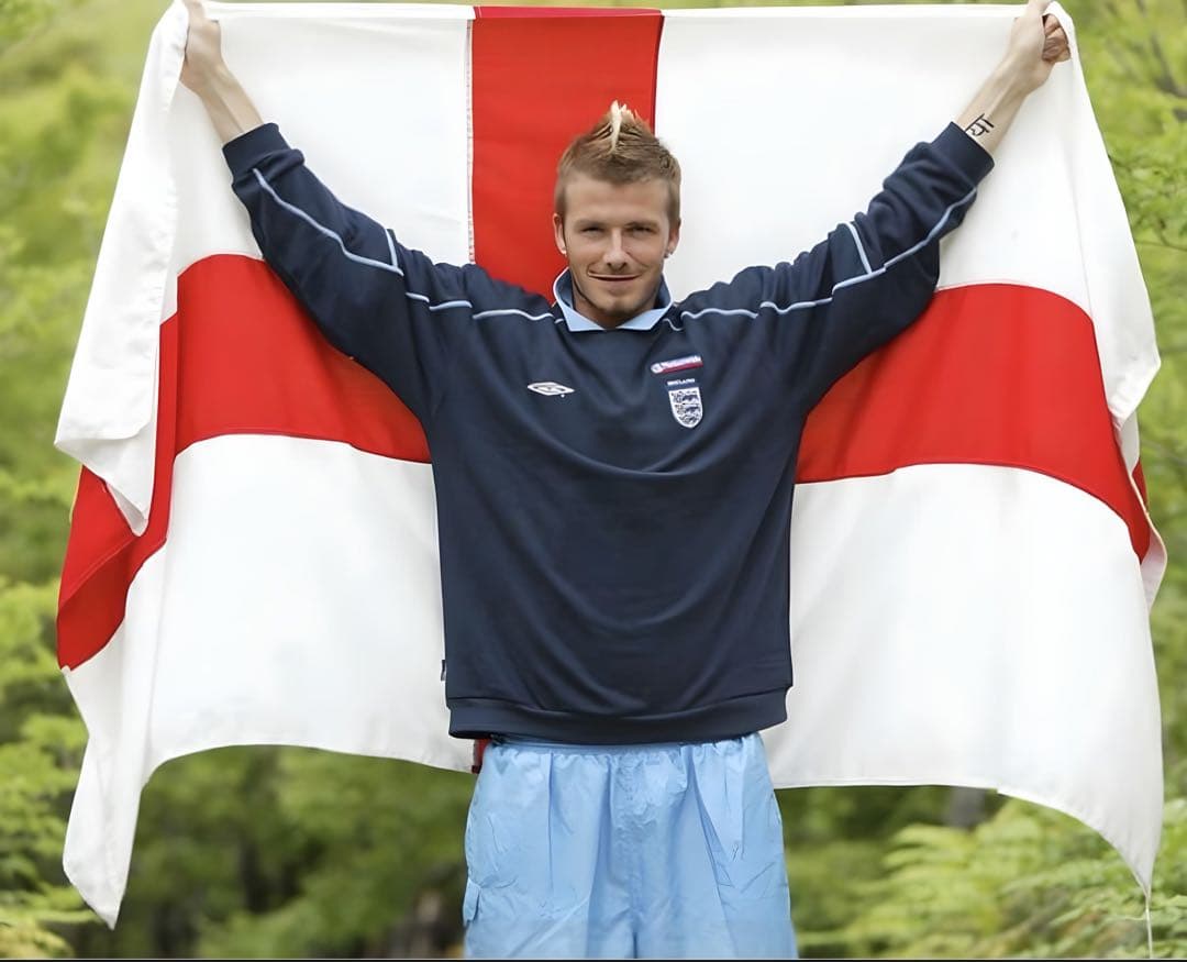 アンブロ　イングランド代表　ジップスウェット　ベッカム　フェード　y2k 短丈