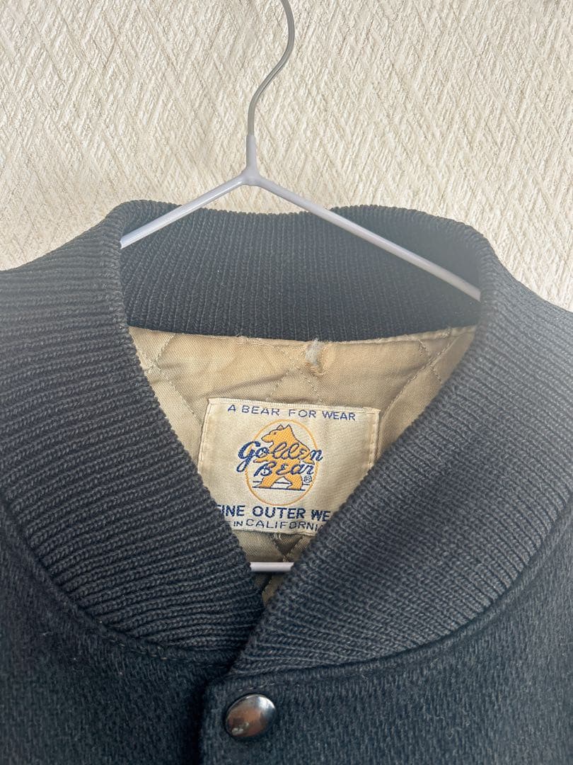 Golden Bear スタジャン 黒　70s 80s 無地