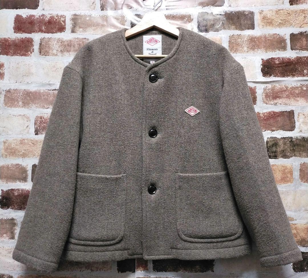 DANTON ダントン ウール ライト パイル ノーカラー ブルゾン