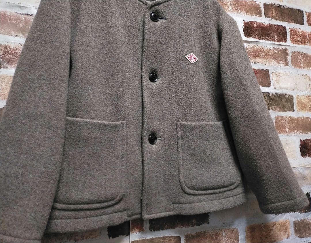 DANTON ダントン ウール ライト パイル ノーカラー ブルゾン