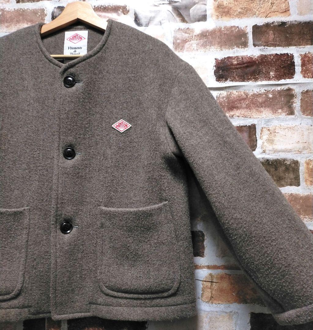 DANTON ダントン ウール ライト パイル ノーカラー ブルゾン