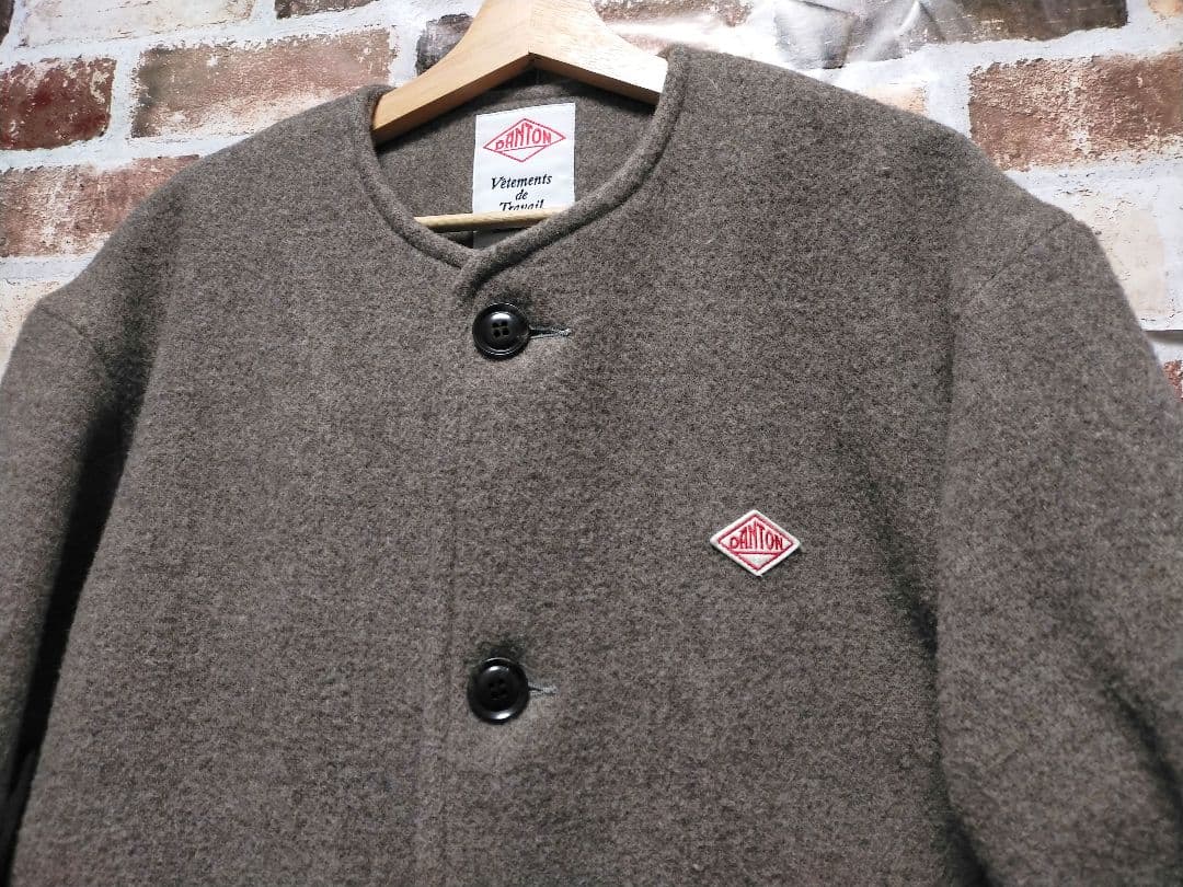 DANTON ダントン ウール ライト パイル ノーカラー ブルゾン