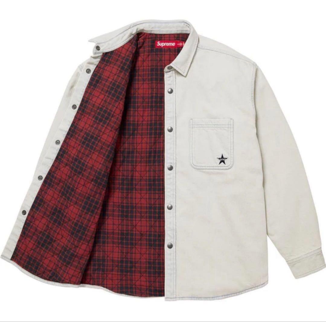 ジャケット・アウター Supreme Quilted Lined Denim Snap Shirt S