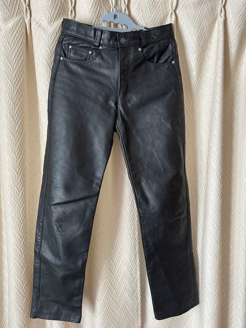 Schott レザー パンツ 30 黒　USED