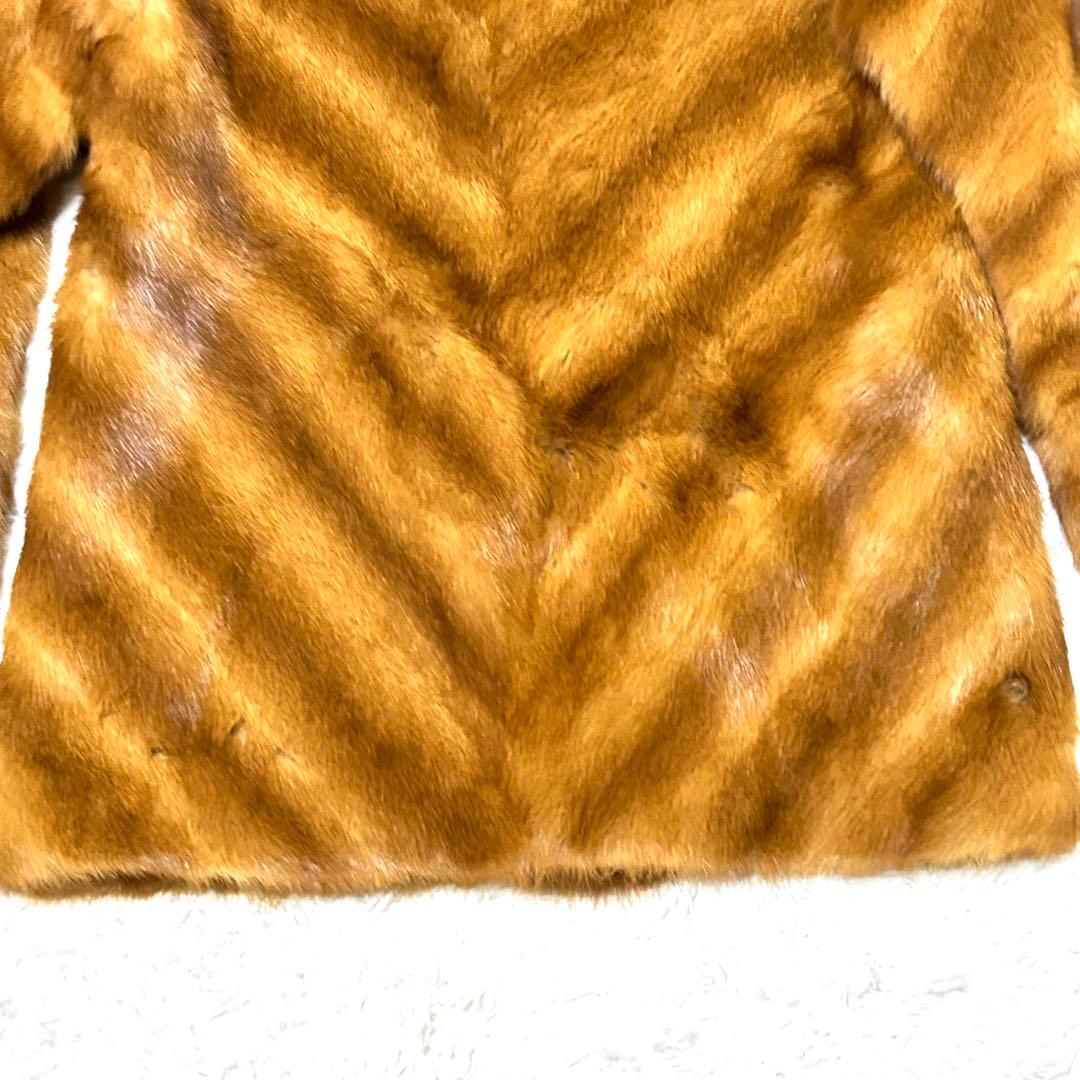 【極美品✨】ミンクファーコート 毛皮 ブラウン サイズL 最高級 極上毛並み