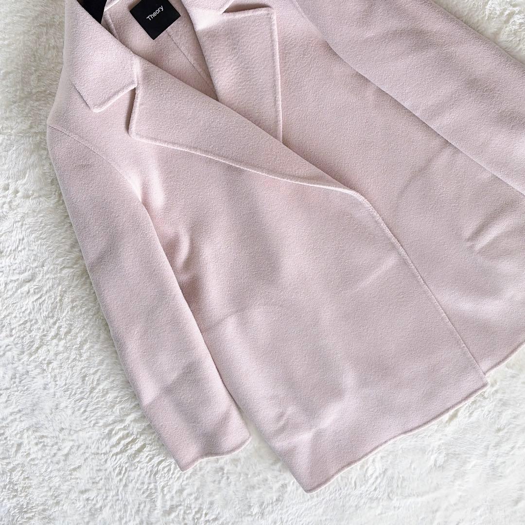 【セオリー】カシミヤウールダブルフェイスコート リュクスニューディバイド ピンク