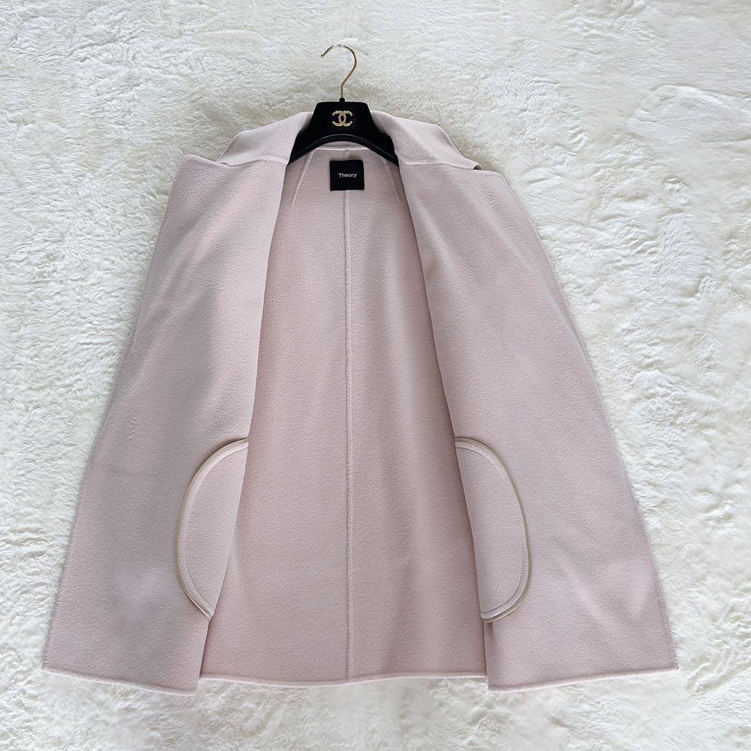 【セオリー】カシミヤウールダブルフェイスコート リュクスニューディバイド ピンク