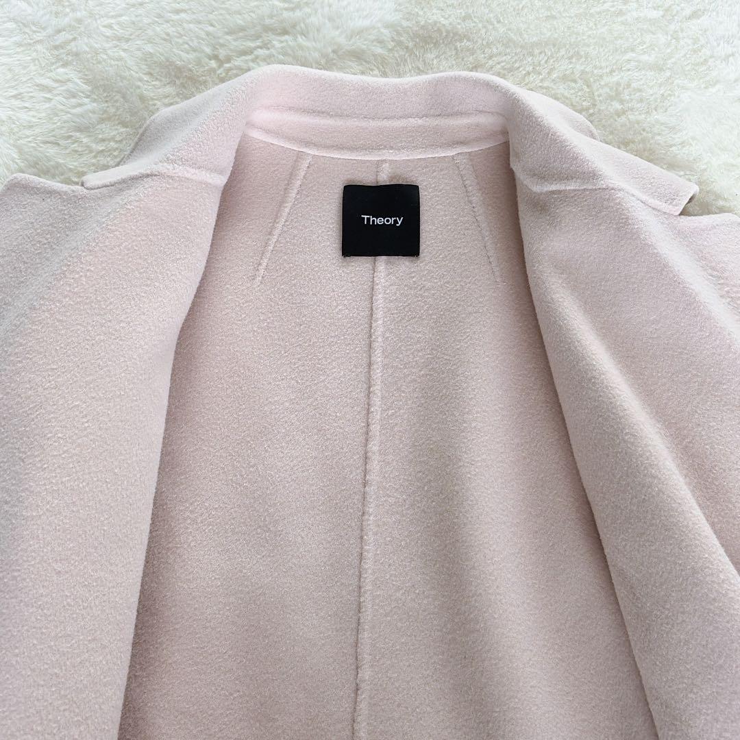 【セオリー】カシミヤウールダブルフェイスコート リュクスニューディバイド ピンク