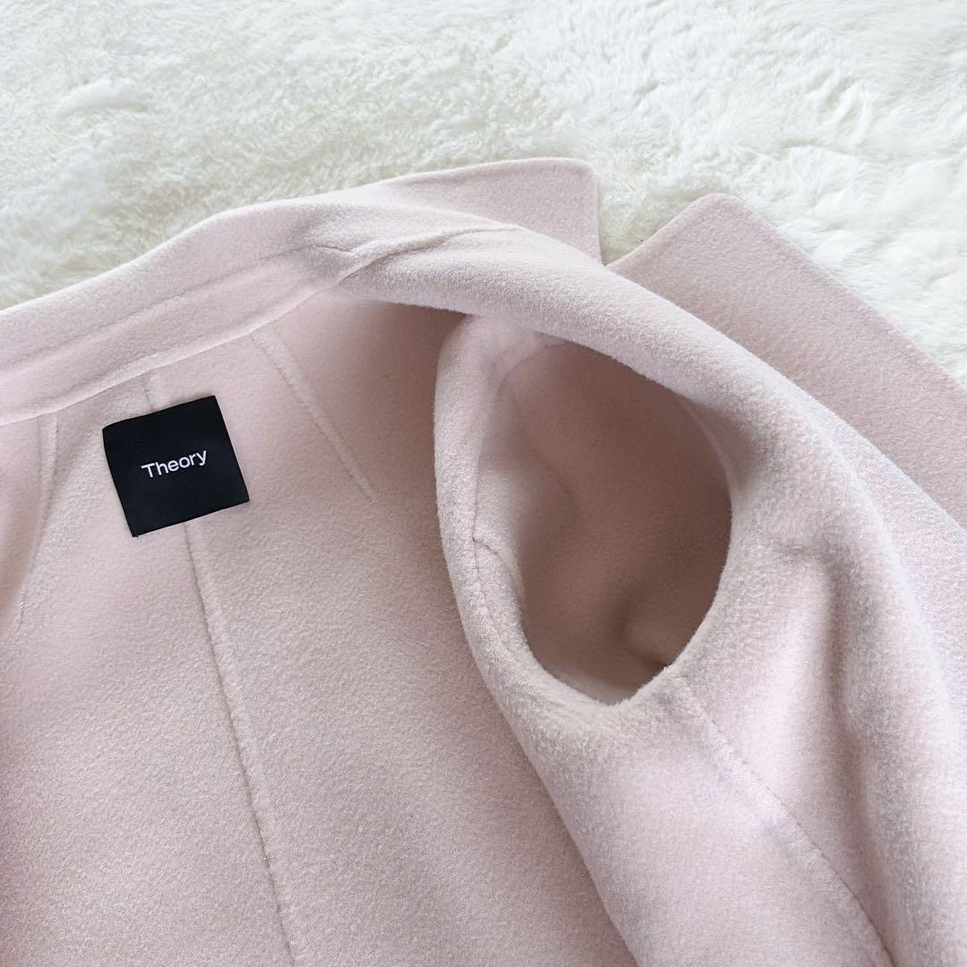 【セオリー】カシミヤウールダブルフェイスコート リュクスニューディバイド ピンク