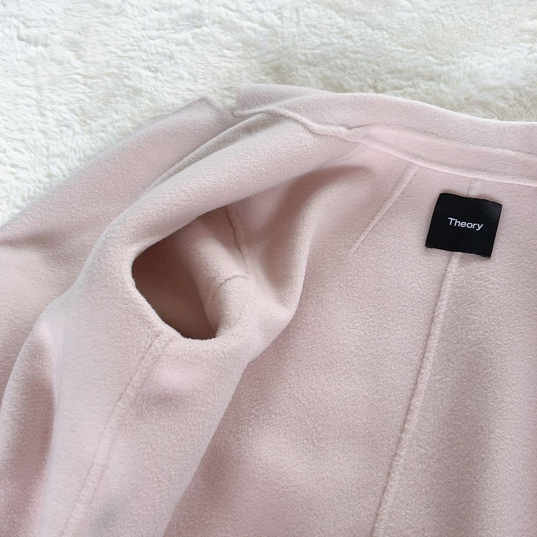 【セオリー】カシミヤウールダブルフェイスコート リュクスニューディバイド ピンク