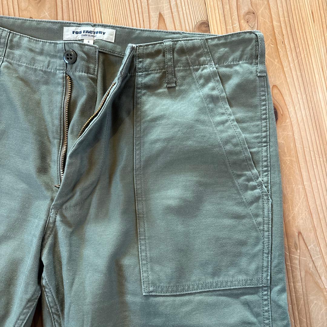 【美品】FOB FACTORY ベイカーパンツ F0431 オリーブ 4