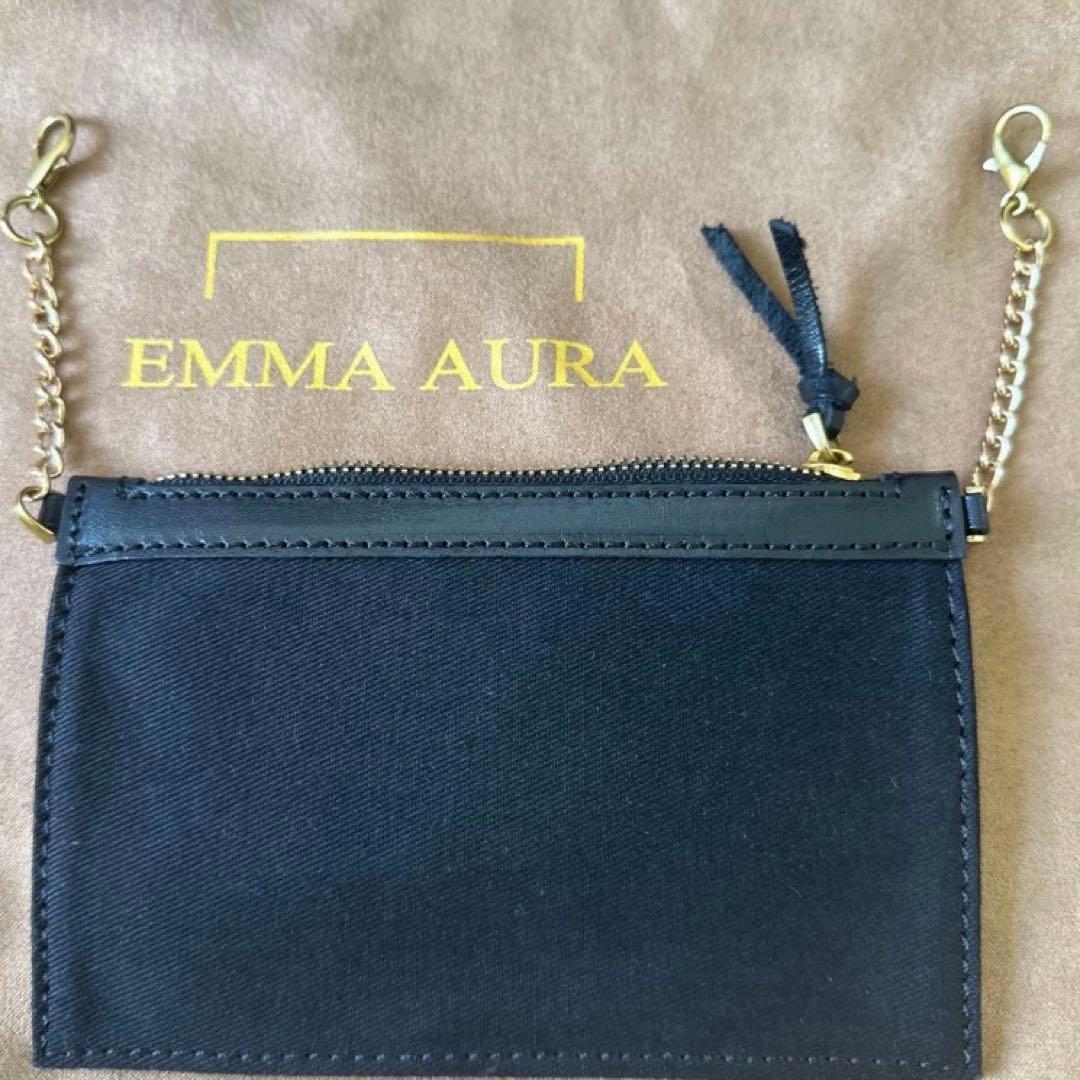 EMMA AURA エマオーラ　ゴールドハンドバッグ　黒