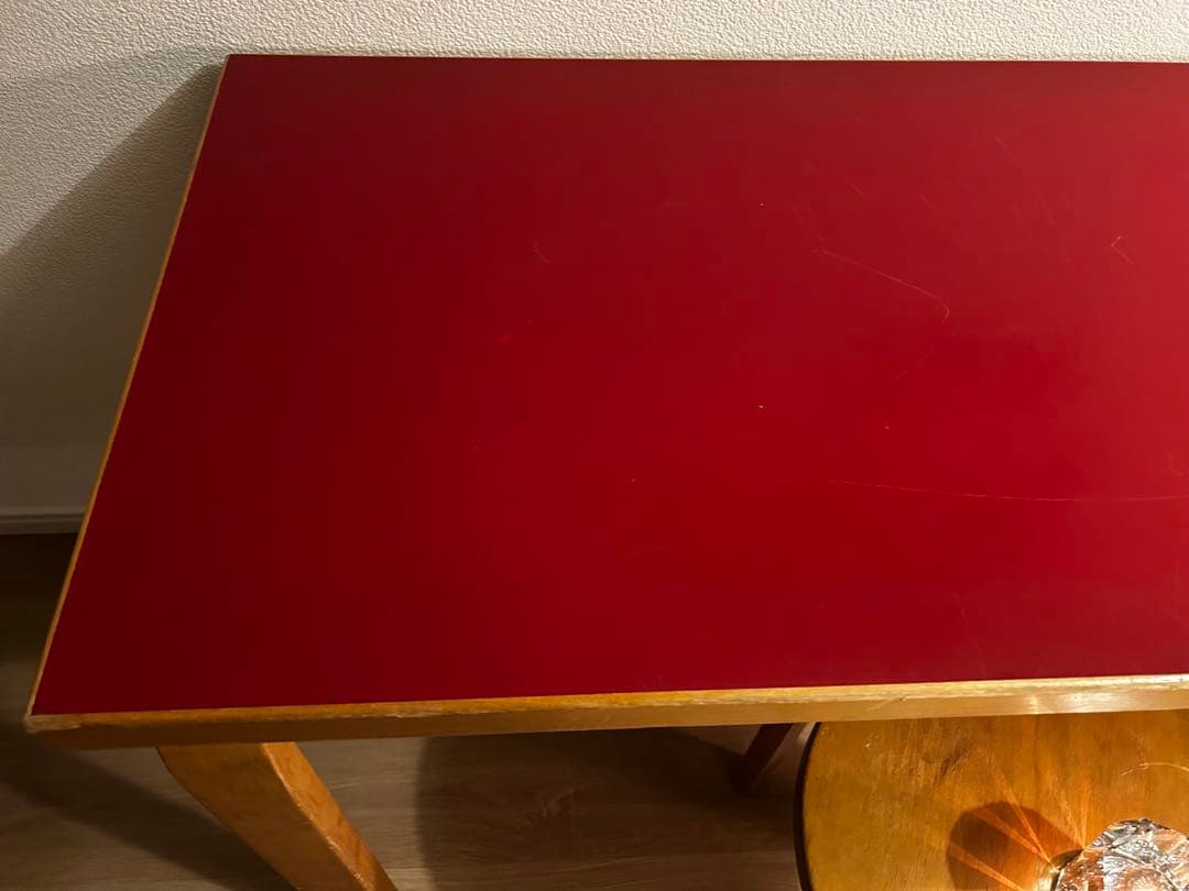 artek アアルト　テーブル　ビンテージ　赤リノリウム　北欧　ウェグナー