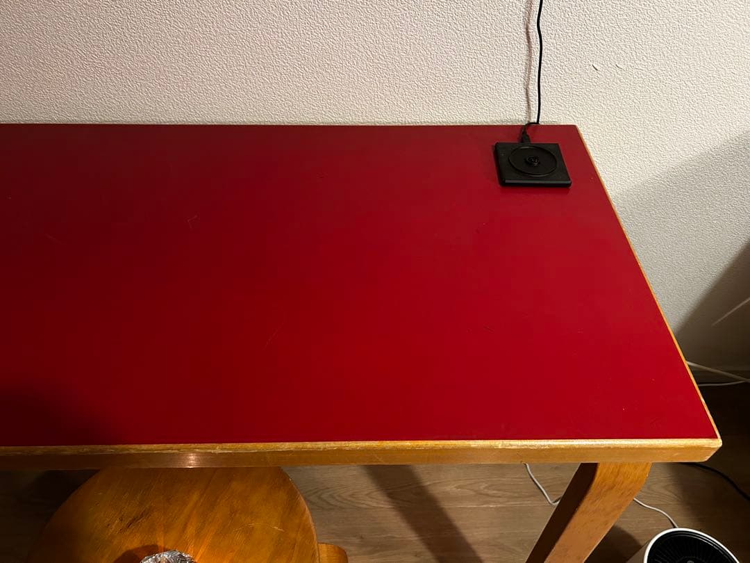 artek アアルト　テーブル　ビンテージ　赤リノリウム　北欧　ウェグナー