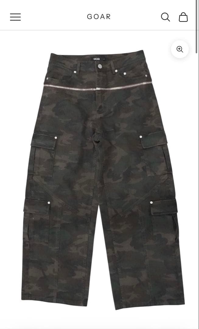 M】goar.archive Camo zipper waisted pants