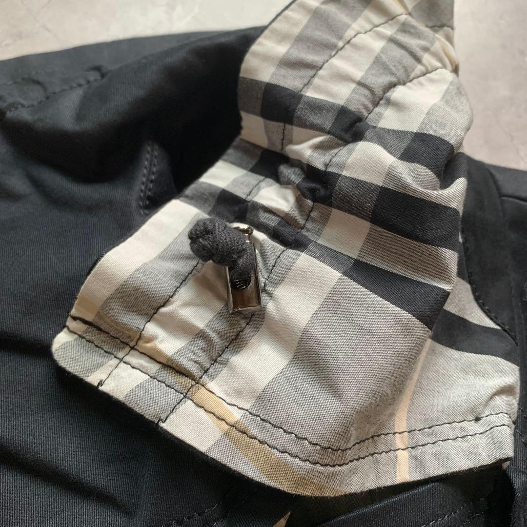 バーバリーブルーレーベル　コート　フリル　ノバチェック　黒　38