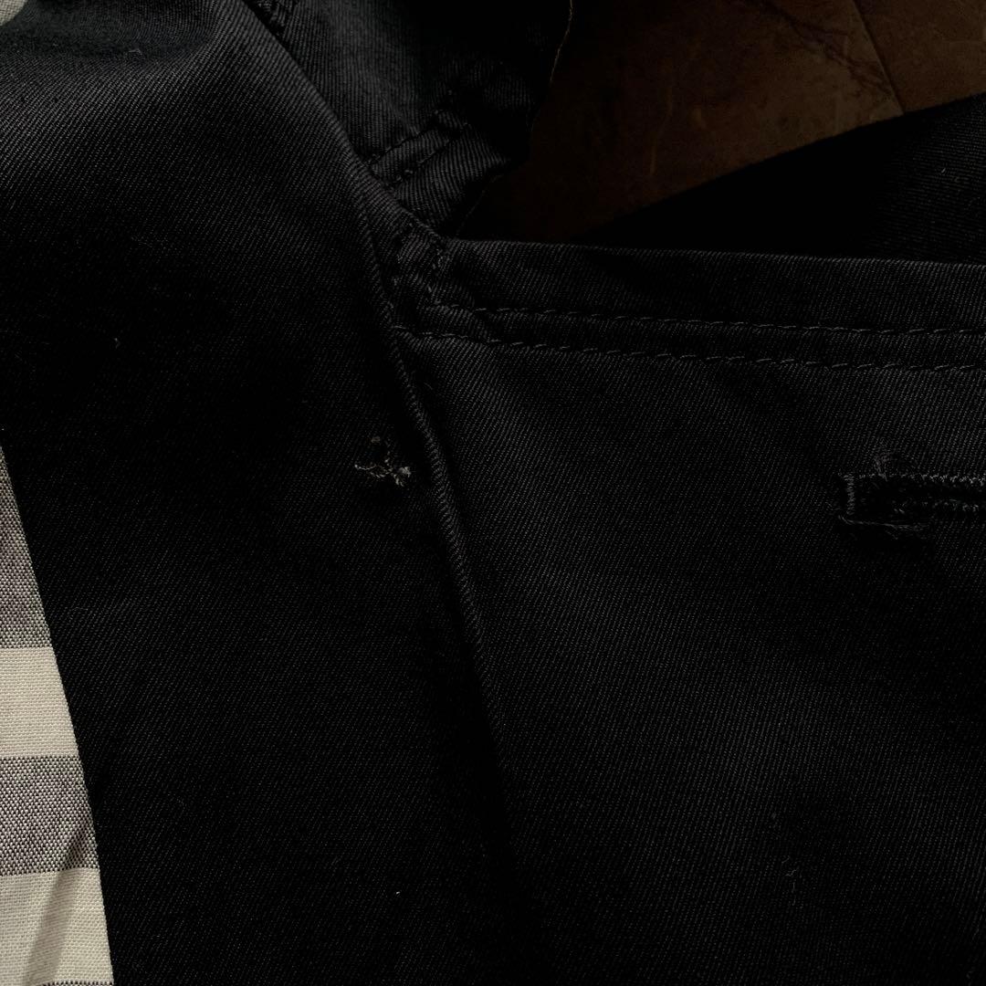 バーバリーブルーレーベル　コート　フリル　ノバチェック　黒　38