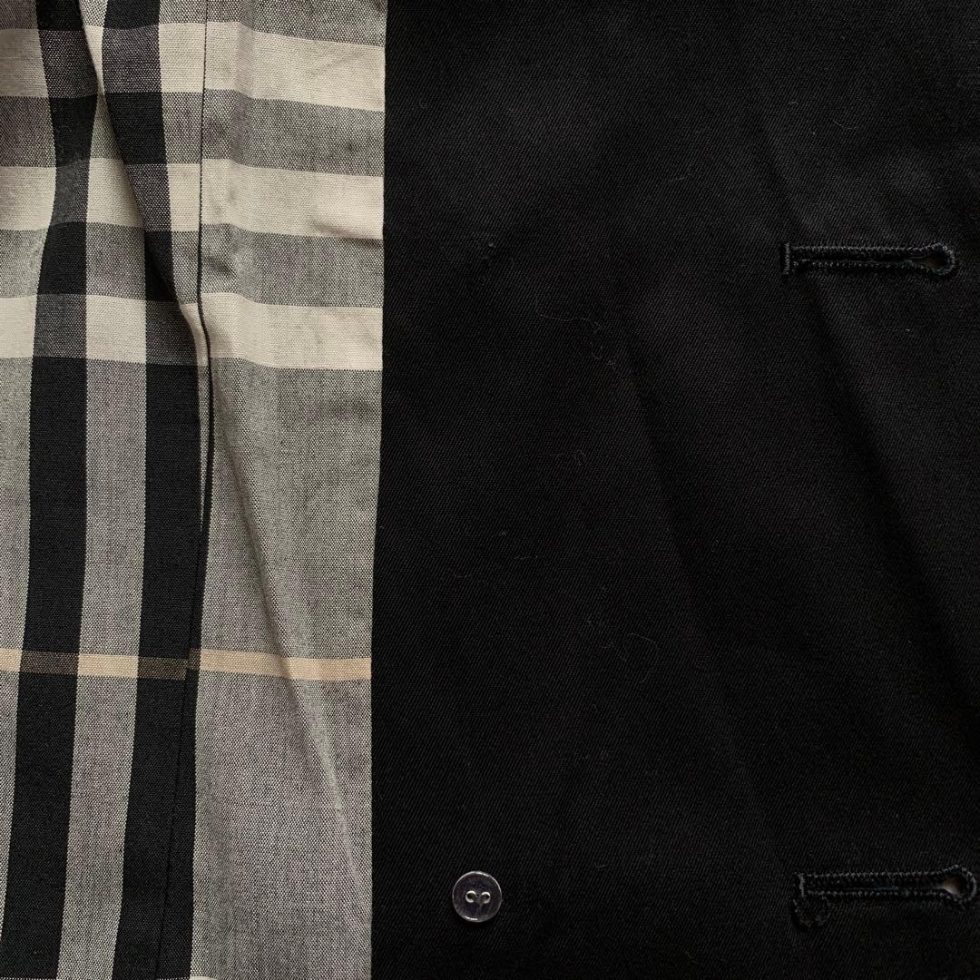 バーバリーブルーレーベル　コート　フリル　ノバチェック　黒　38
