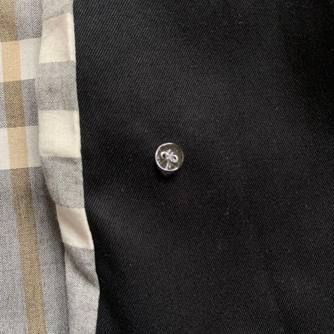 バーバリーブルーレーベル　コート　フリル　ノバチェック　黒　38