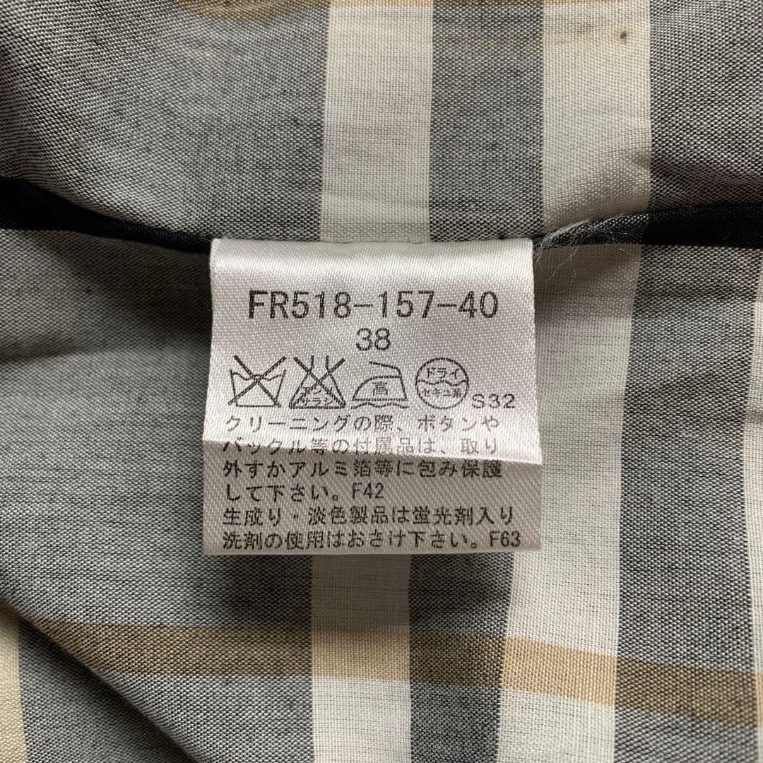 バーバリーブルーレーベル　コート　フリル　ノバチェック　黒　38