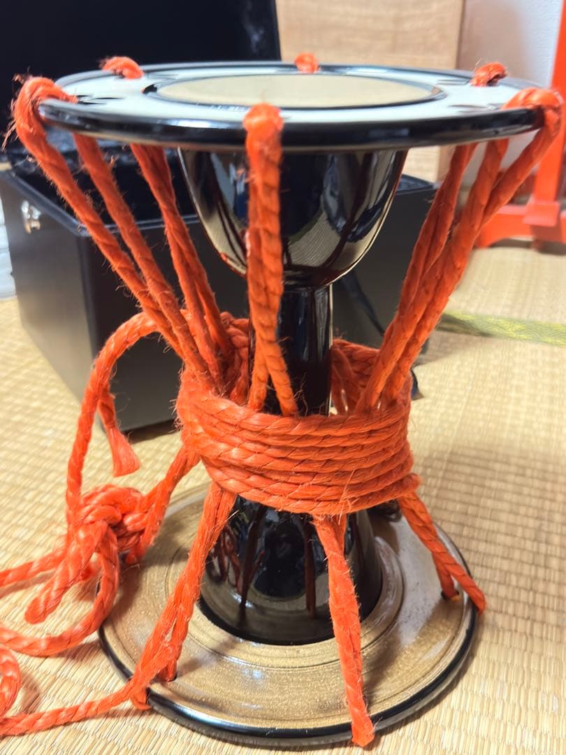 合成皮革製の小鼓　ハードケース　並麻の調べ　幸流譜面付【価格大幅下げ】