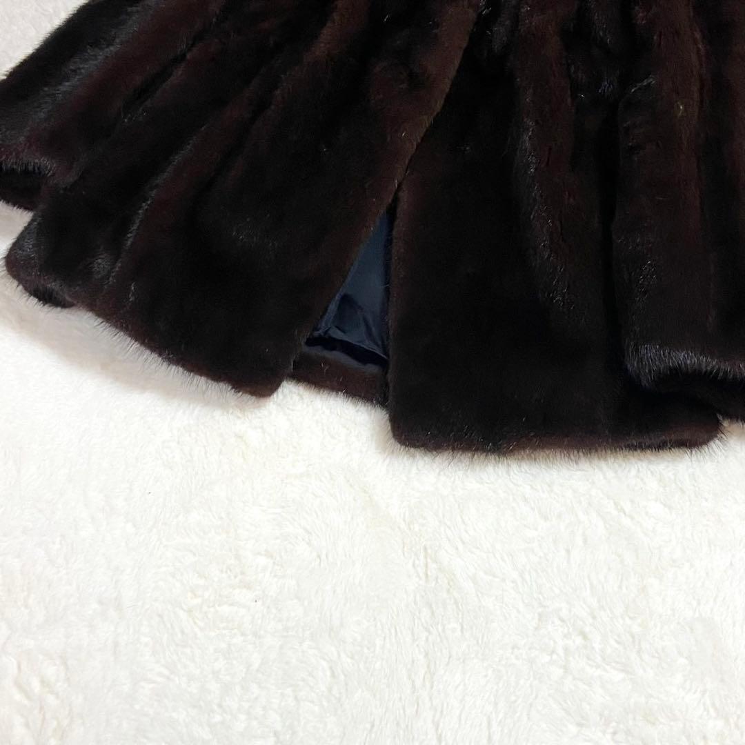【極美品】 ミンク 本毛皮 コート なめし柔らか 毛並み◎ 艶感◎