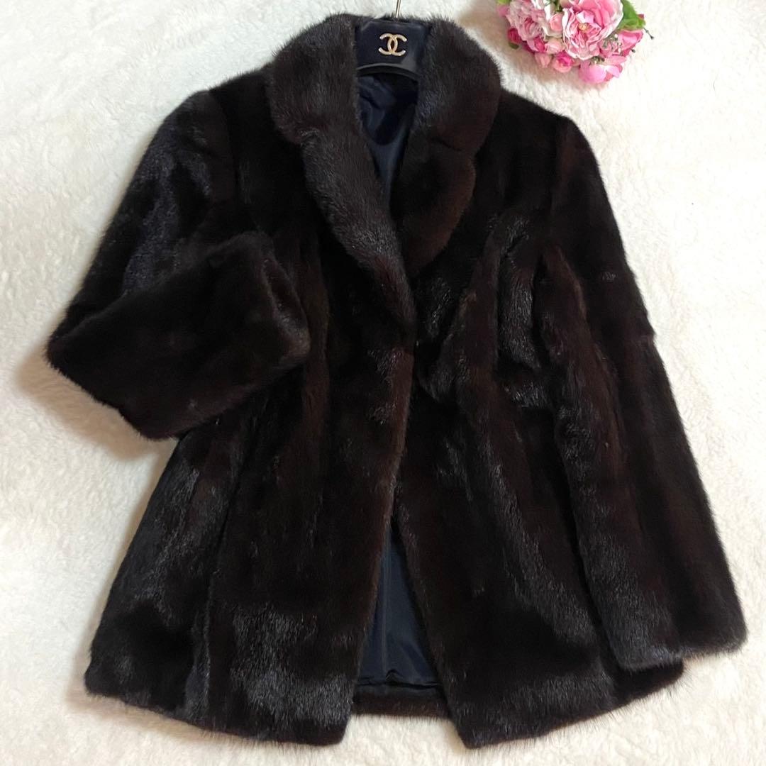 【極美品】 ミンク 本毛皮 コート なめし柔らか 毛並み◎ 艶感◎
