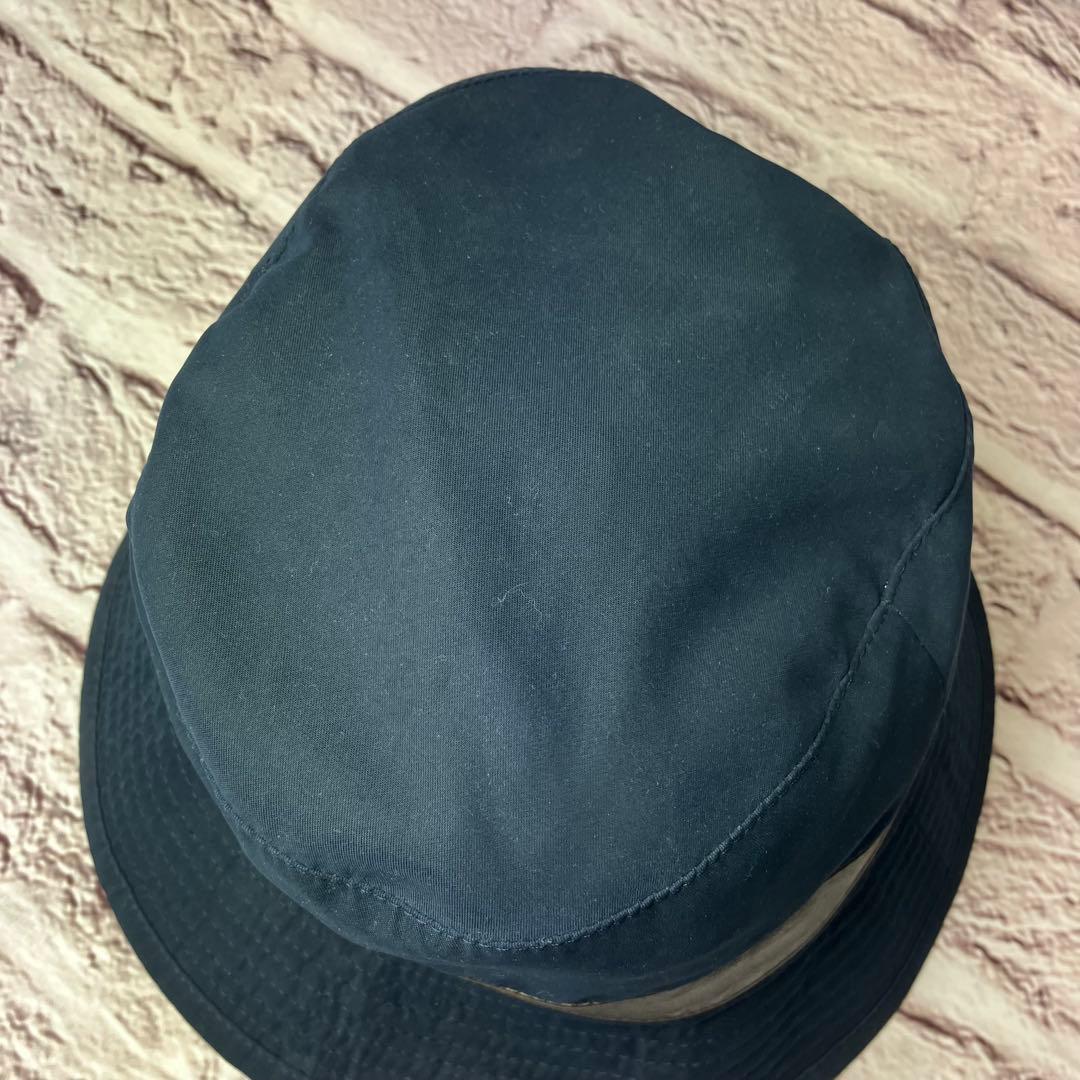 エルメス HERMES ✨バケットハット レザー切替 ロゴ刺繍 57 帽子