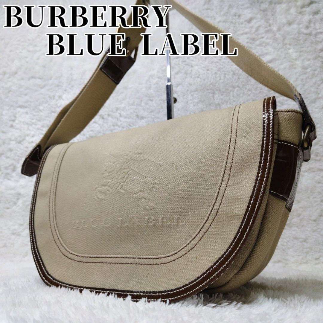 【美品】BURBERRY BLUE LABEL ショルダー ホースロゴ デカロゴ