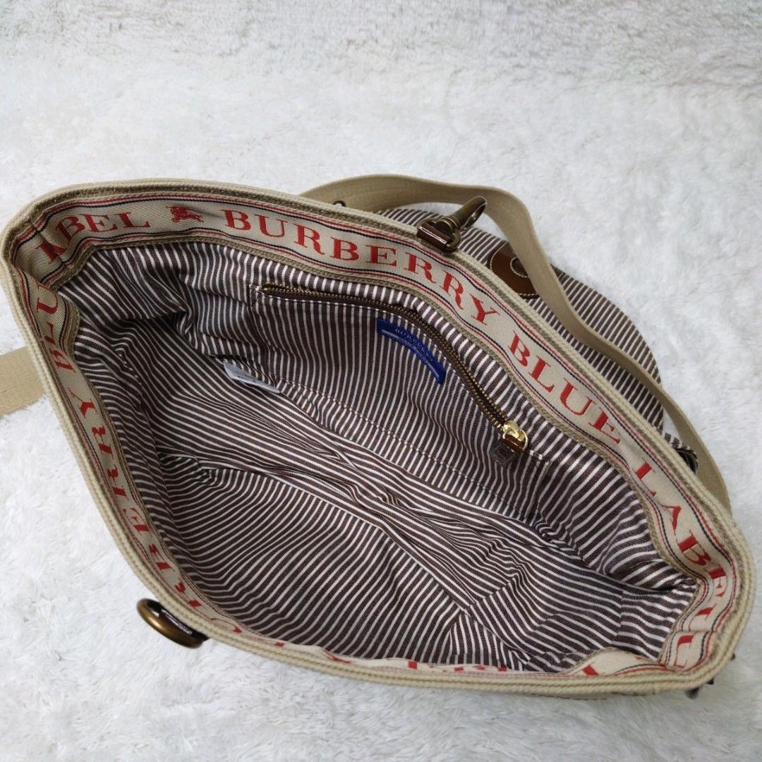 【美品】BURBERRY BLUE LABEL ショルダー ホースロゴ デカロゴ