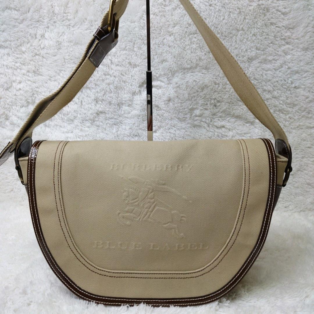 【美品】BURBERRY BLUE LABEL ショルダー ホースロゴ デカロゴ