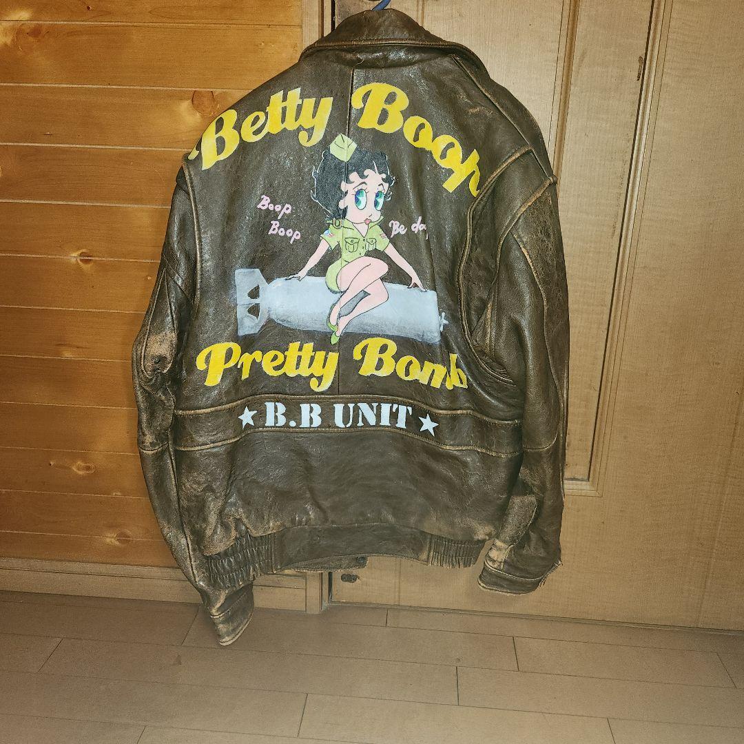 ichi　Betty Boop レザーフライトジャケット B.B UNIT