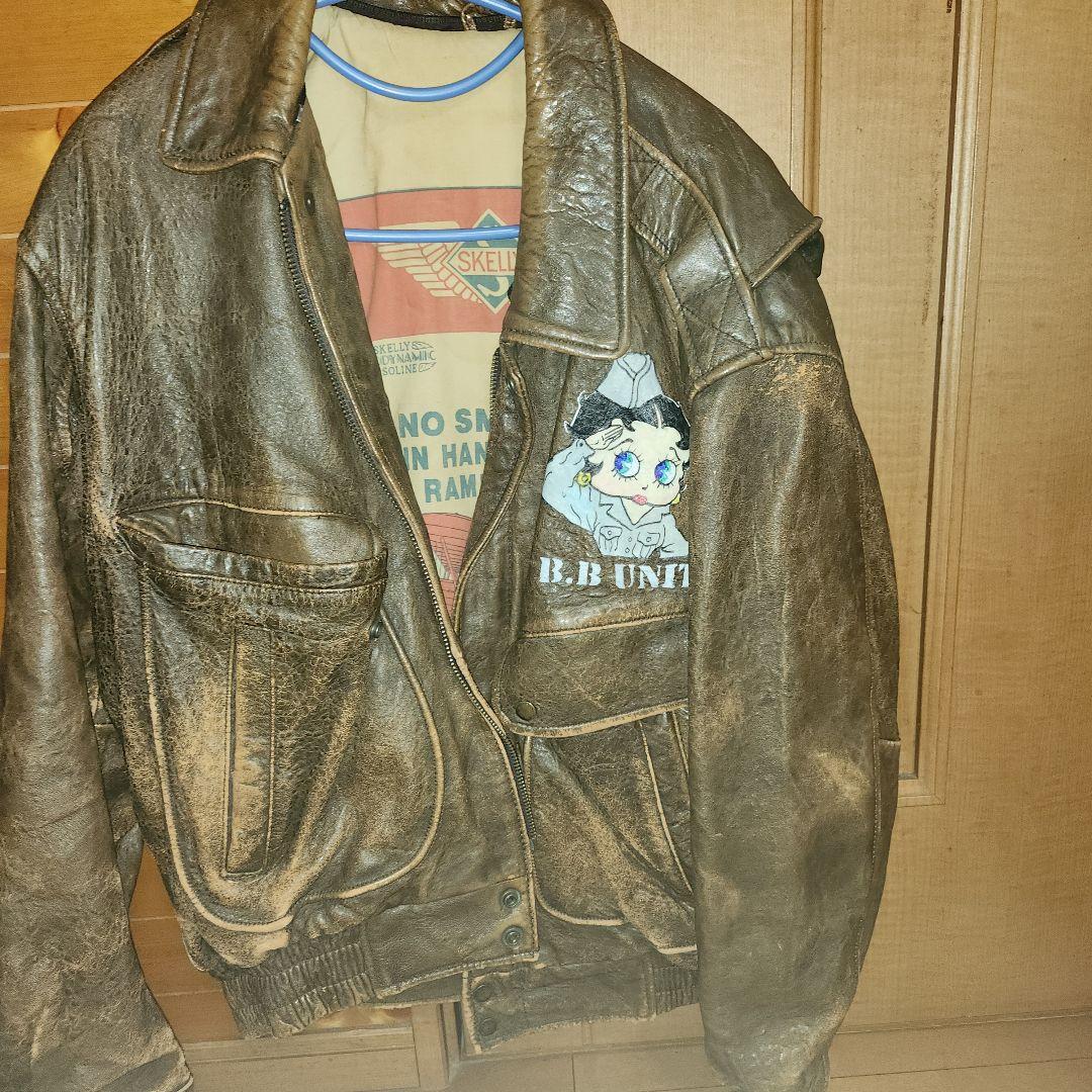 ichi　Betty Boop レザーフライトジャケット B.B UNIT