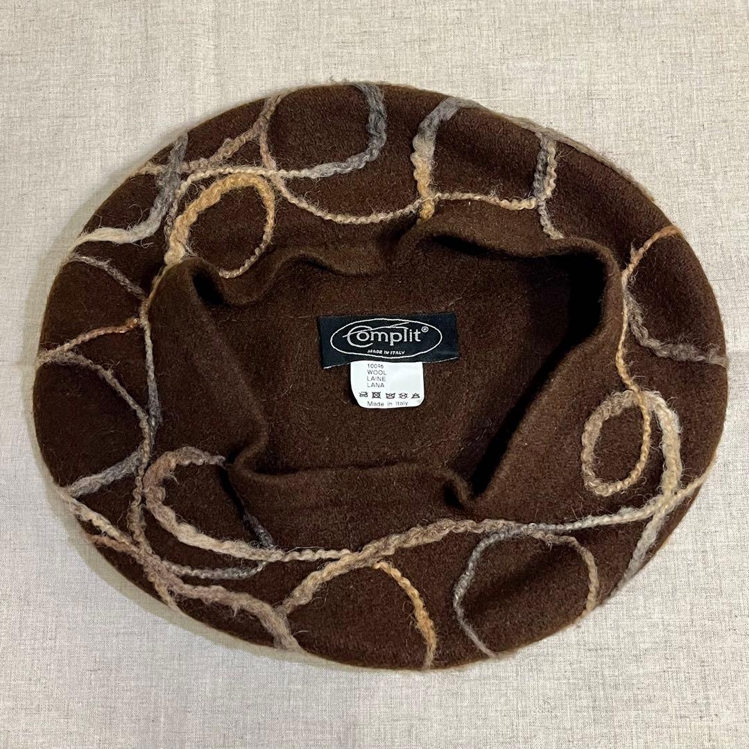 超レア✨高級 complitベレー帽 CA4LA ウール イタリア製 帽子 茶