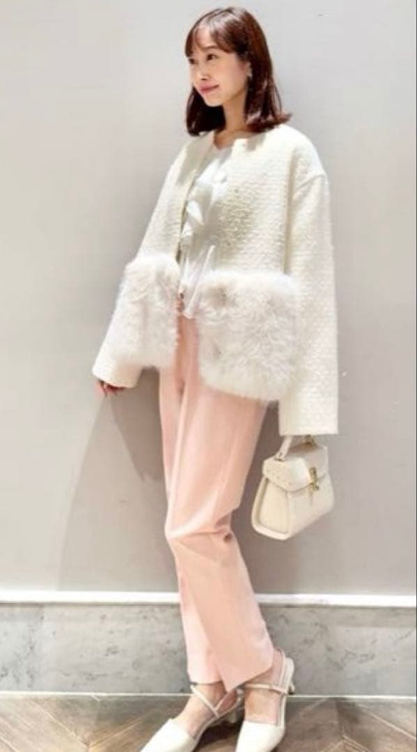 CELFORD ノーカラージャケット ホワイト